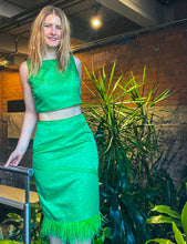 Emerald Ostrich Feather Two-Piece