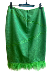 Emerald Ostrich Feather Two-Piece