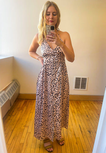 Leopard Print Halter Dress